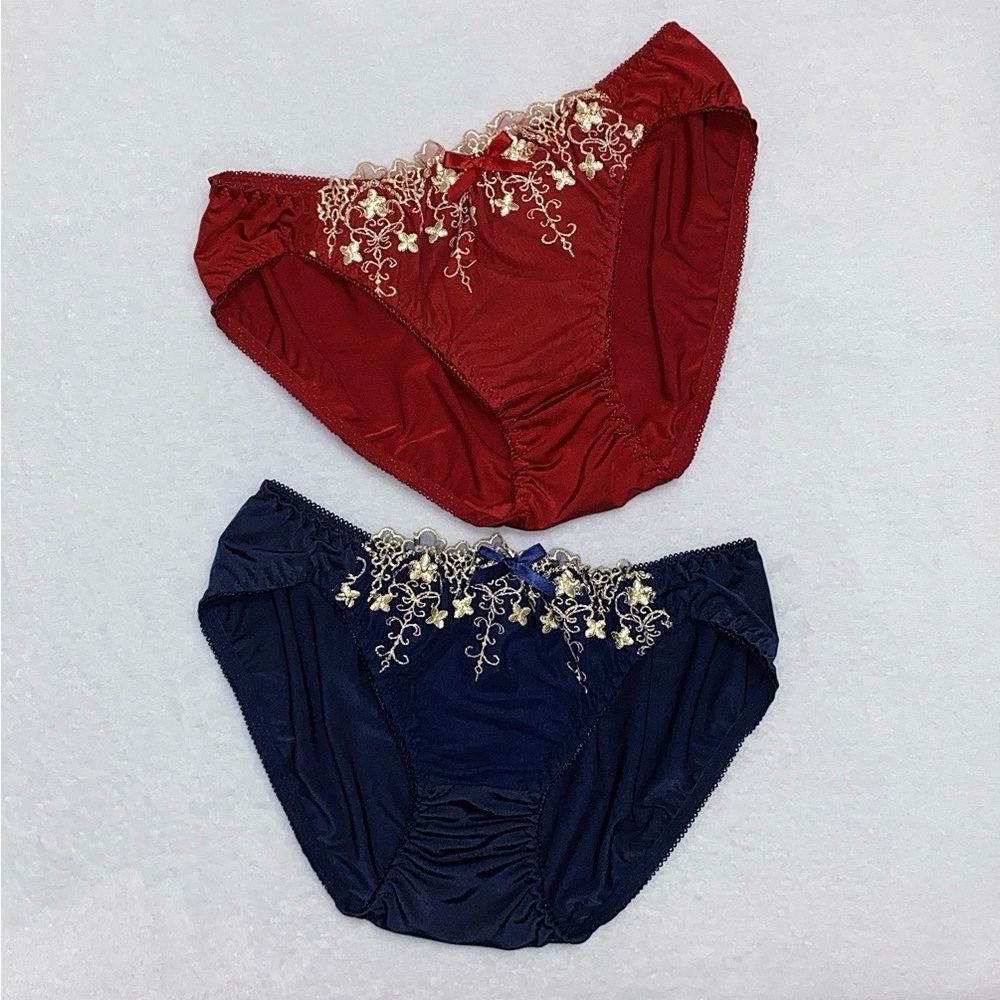 Set of 2 Japanese Brand Smooth Shiny Nylon Panties US-XS; Girls Sz 10-12